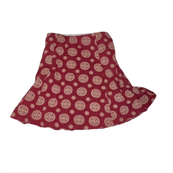 Forever 21 red Aztec style print skater skirt size L - Picture 2 of 5